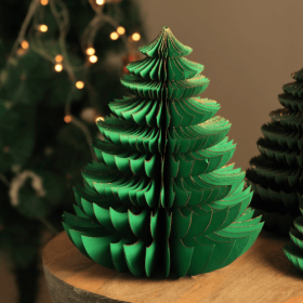 Handmade Green Paper Tree Festive Holiday (Color: Green)